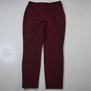 Express 4 Short Maroon Red Editor Slim Ankle Dress Womens Pants‎